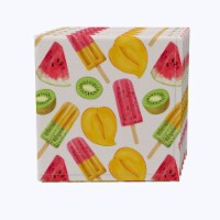 Napkin Set of 4, 100% Cotton, 20x20 , Summer Fruit Pops