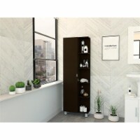 Tuhome Furniture Urano 62  Linen Cabinet with Open Storage in Black