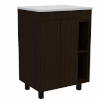 Tuhome Black Modern Engineered Wood 24 Meka Free Standing Vanity