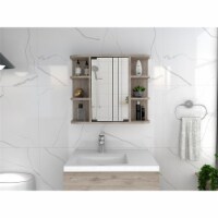 Tuhome Milan Mirrored Ash finish Engineered Wood Medicine Cabinet with shelves