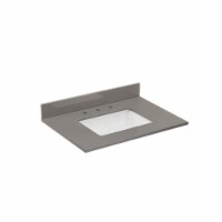 31 in. Composite Stone Vanity Top in Concrete Gray with White Basin