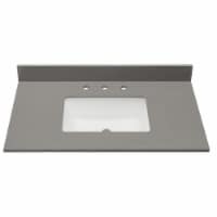 37 in. Composite Stone Vanity Top in Concrete Gray with White Basin