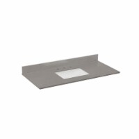 49 in. Composite Stone Vanity Top in Concrete Gray with White Basin