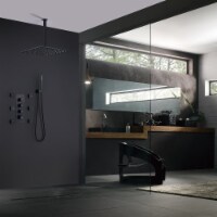 ExBrite Shower System Square Four-handle Side Spray Thermostatic Concealed Bathroom Shower
