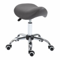 Faux Leather Rolling Single Seat w/Adjustable Height Lift and Chrome Leg Finish