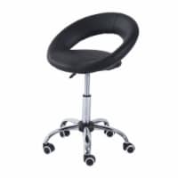 Faux Leather Swivel Office Desk Seat with Bridge Open Back and 5 Steel Legs