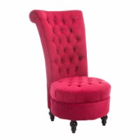 Chesterfield Sofa Living Room Lounger w/Polyester Fabric Solid Frame Crimson Red