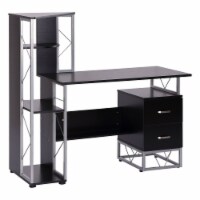 Computer Desk Laptop Workstation Table Home Office Wood Furniture Printer Shelf