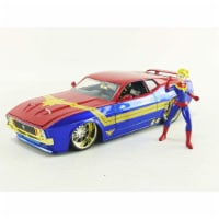 Jada 31193 1973 Ford Mustang Mach 1 with Captain Marvel Diecast Figurine Avengers Marvel Seri