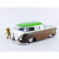 Jada 31202 1963 Volkswagen Bus Pickup Truck with Groot Diecast Figurine Guardians of the Gala