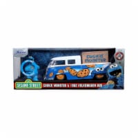 Jada 31751 1-24 Scale TV Series 1962 Volkswagen Pickup Bus with Cookie Monster Figurine & Sou