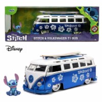 Jada 31992 1-24 Scale Volkswagen T1 Bus Candy Blue & White & Surfboard Lilo & Stitch Disney D