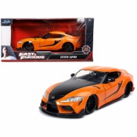 Jada 32097 1-24 Diecast Model Car for Toyota Supra Orange with Black Stripes Fast & Furious 9 Perspective: Main