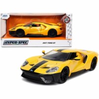 2017 Ford GT Yellow with Black Stripe  Hyper-Spec  Series 1/24 Diecast Model Car