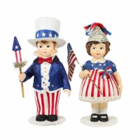 Patriotic SAMMY & BETSY Polyresin Stars & Stripes Td5021