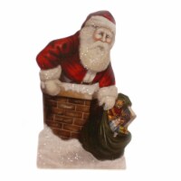 Christmas ON THE ROOF TOP DUMMY BOARD Wood Santa Claus Chimney Bb8831