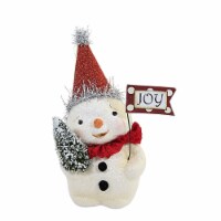 Christmas Party Joy Snowman Paper Pulp Bottle Brush Tree Coal Buttons Ma0407