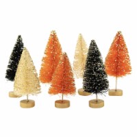 Halloween Mini Bottle Brush Tree Set Plastic Glittered Lc0717