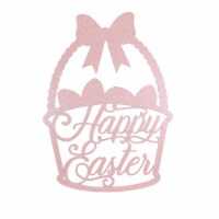 Easter Happy Easter Basket Sign Wood Welcome Glittered Rl1708