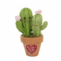 Valentine's Day Prickly Pair Cacti Polyresin Figurine Flowers Td1126