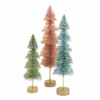Christmas Pastel Layered Bottle Brush Tre Sisal Set/3 Trees Lc1605
