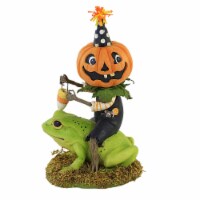 Halloween Tricky Beau Riding Frog Polyresin Jack-O-Lantern Td1197