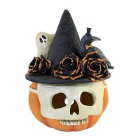 Halloween Spooktacular Gathering Polyresin Ghost Crow Pumpkin Td1200