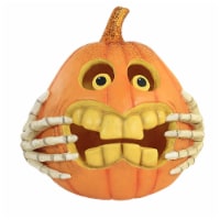 Halloween Funny Face Jack O'lantern Polyresin Pumpkin Boney Hands Td1204
