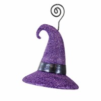 Bethany Lowe Witch Hat Purple Glitter Resin Halloween Place Card Holder Tf2234