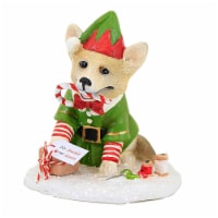 Bethany Lowe Wrapping It Up Corgie 3.50in, Dog Ribbon Candy Canes Perspective: Main