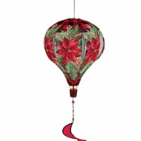 Home & Garden Poinsettia Balloon Spinner Burlap Winter Berries Flower 45Bb459