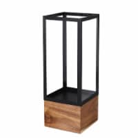 Bambeco 16 in Metal Lantern with Wood Base Perspective: Main
