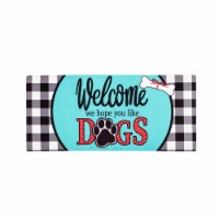 Evergreen Hope You Like Dogs Sassafras Indoor Outdoor Switch Doormat 10 x1'10  Blue