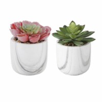 Flora Bunda CS2388E2 Small Marble Succulent Marble Planter - Set of 2