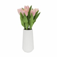 Flora Bunda CS4511E-PK Real-touch Tulips in 8'H Ceramic Vase