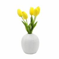 Flora Bunda CS4555E-YL 11.25H 5 Real-touch Tulips in 5'H Vase
