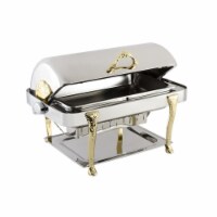 Bon Chef 17040 Stainless Steel Rectangular Chafer with Renaissance Leg, Brass