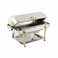 Bon Chef 18040 2 gal Stainless Steel Rectangular Chafer with Brass Lion Leg