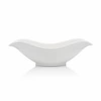 Bon Chef 53605White 21 x 8.12 x 6.25 in. Melamine Petals Bowl, White - 4 quart
