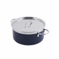 Bon Chef 60301COBALTBLUE 8.62 x 3.87 in. Classic Country French Collection 3 quart Pot with C