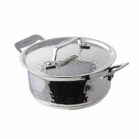 Bon Chef 6.87 in. Cucina Pan with Lid Hammered, 40 oz
