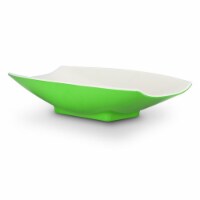 Bon Chef 53705-2ToneLime 21 x 12.12 x 4.25 in. Melamine Curves Bowl with Lime Outside & White