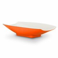 Bon Chef 53705-2ToneOrange 21 x 12.12 x 4.25 in. Melamine Curves Bowl with Orange Outside & W