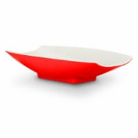 Bon Chef 53705-2ToneRed 21 x 12.12 x 4.25 in. Melamine Curves Bowl with Red Outside & White I