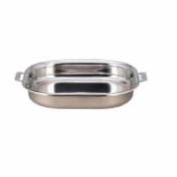 Bon Chef 60023CLDTAUPE 5 qt Hotstone Taupe Cucina Oblong Pan with Lid - Induction Bottom
