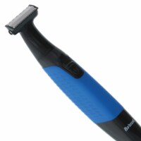 Portable Battery-Powered Wet Blade and Body Groomer, Black and Blue