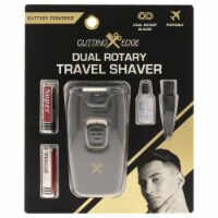 Cutting Edge Dual Rotary Travel Shaver - CXE1-1006 Black by Barbasol for Men - 4Pc Stainless
