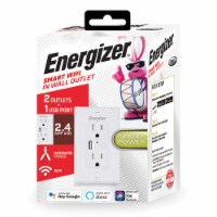 Energizer Connect EWO3-1001-WHT Wi-Fi Smart In-Wall Power Outlet Receptacle with USB Port