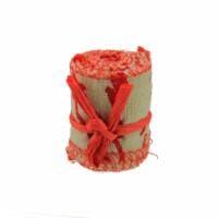 A & B Home Country Cabin Red and Dark Beige Scripted Burlap Decorative Christmas Ribbon