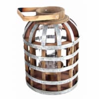 A & B Home 247610 Medium Wood Shanghai Lantern - 9.5 x 9.5 x 18.1 in.